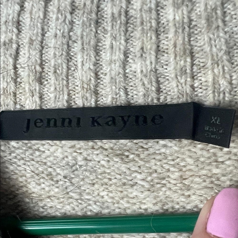 Jenni Kayne oversized Alpaca Wool blend Cream Turtleneck Sweater Size XL - Picture 3 of 6